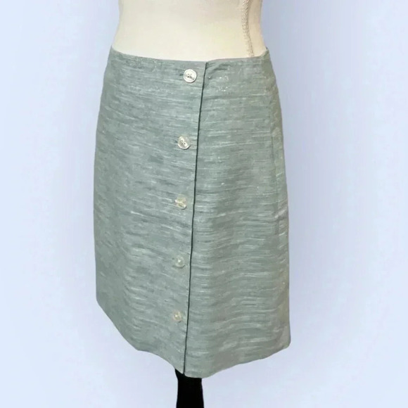 LOFT size 10 back zip linen blend lined skirt with sparkle ✨ NWT - Picture 2 of 16